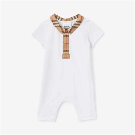 burberry children's playsuit|Stretch Cotton Playsuit in White .